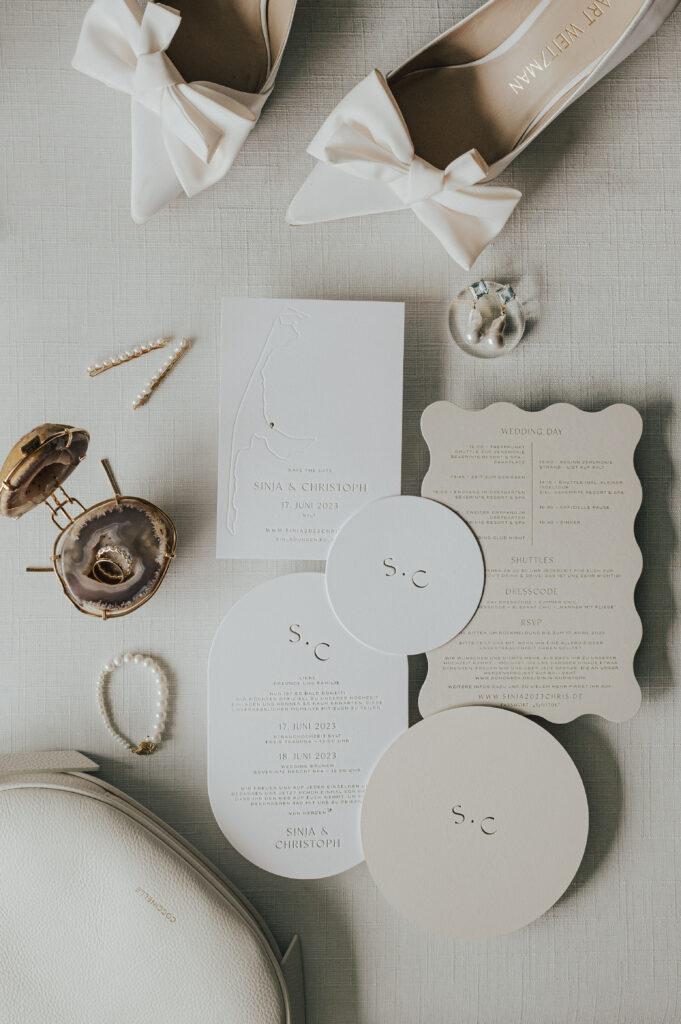 Hochzeitspapeterie Flatlay